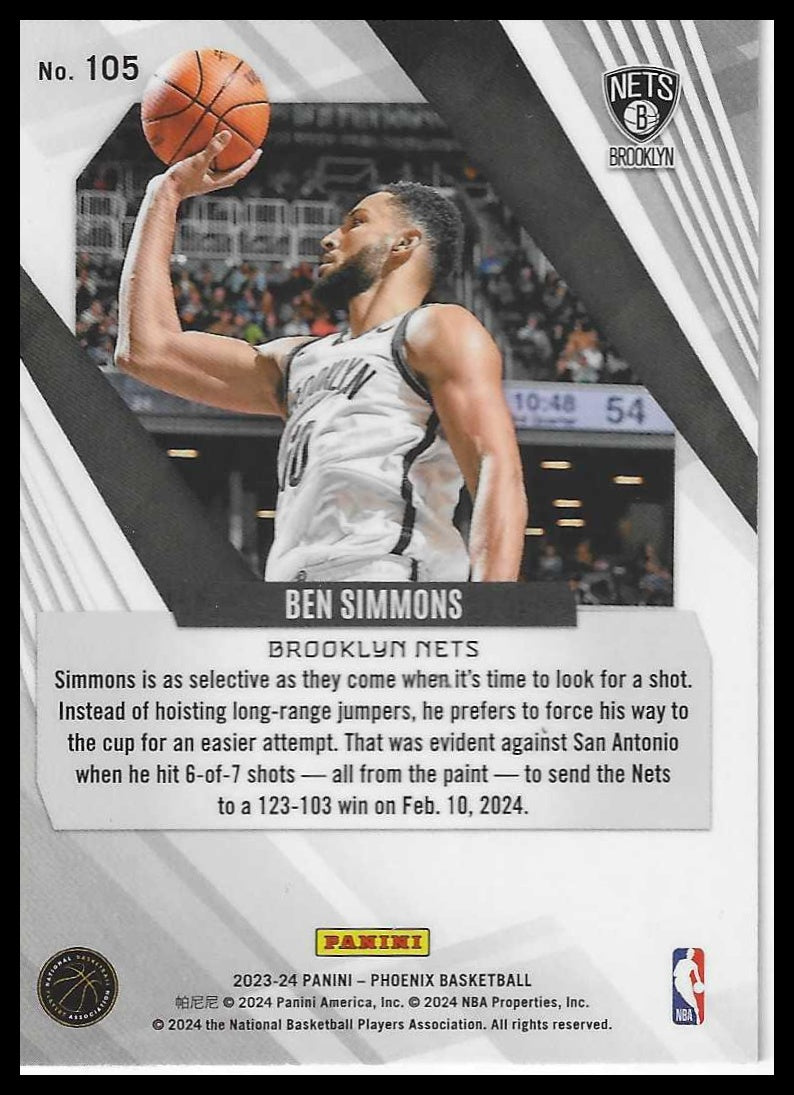 2023-24 Panini Phoenix #105 Ben Simmons Phoenix Red Ice