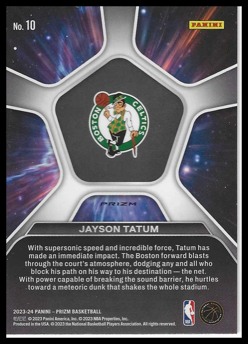 2023-24 Panini Prizm #10 Jayson Tatum Deep Space Prizms Green
