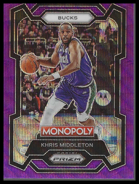 2023-24 Panini Prizm Monopoly #50 Khris Middleton Purple