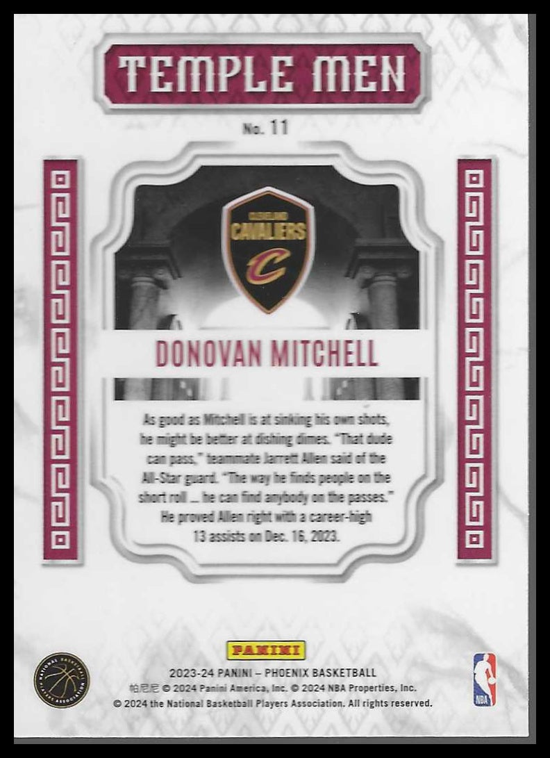 2023-24 Panini Phoenix #11 Donovan Mitchell Temple Men