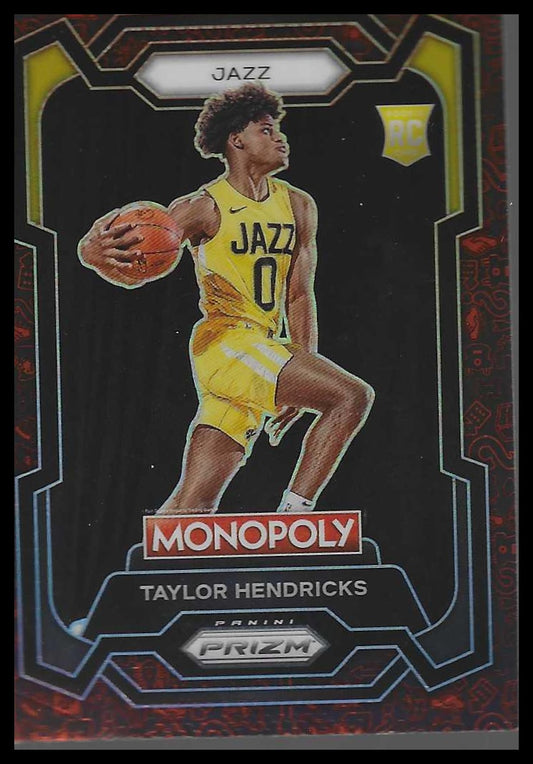 2023-24 Panini Prizm Monopoly #86 Taylor Hendricks Monopoly Man Red Pattern