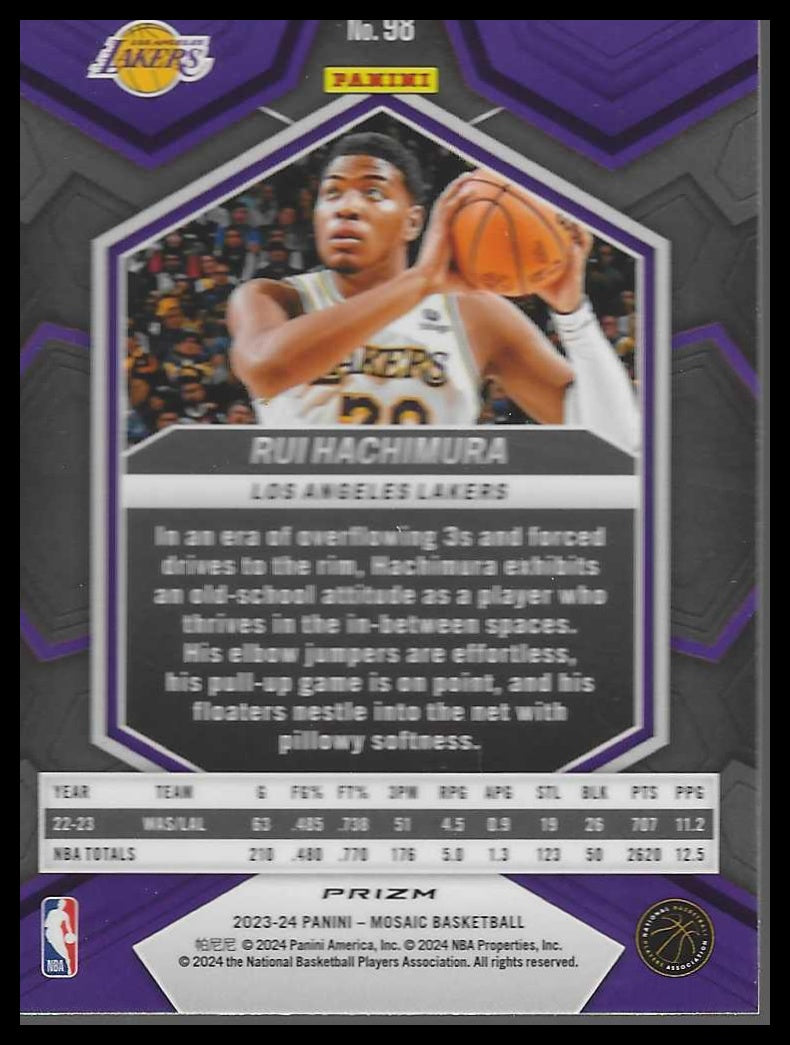 2023-24 Panini Mosaic #98 Rui Hachimura Green