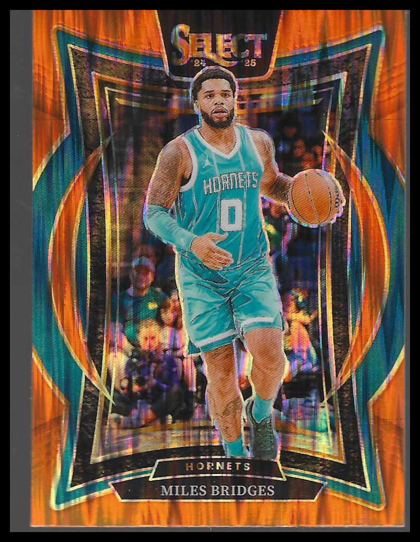 2024-25 Panini Select #8 Miles Bridges Concourse Orange Flash Prizm