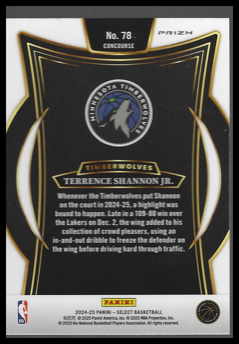 2024-25 Panini Select #78 Terrence Shannon Jr. Concourse Blue Prizm
