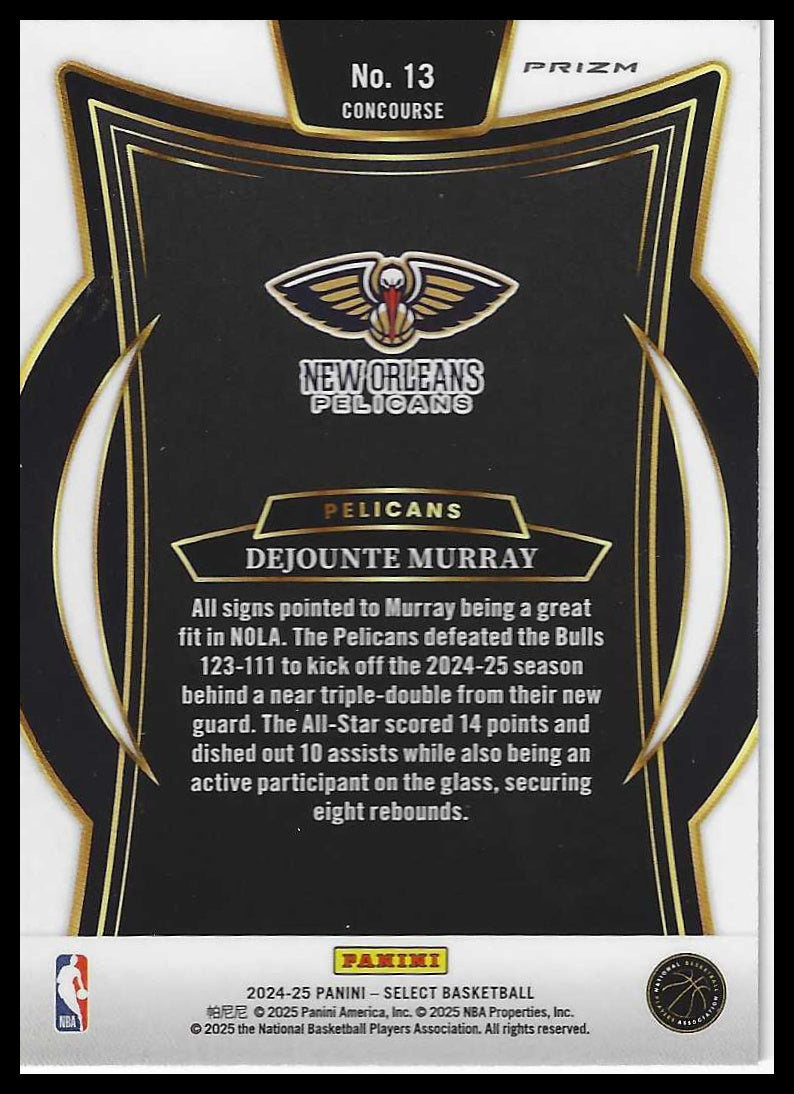 2024-25 Panini Select #13 Dejounte Murray Concourse Blue Prizm