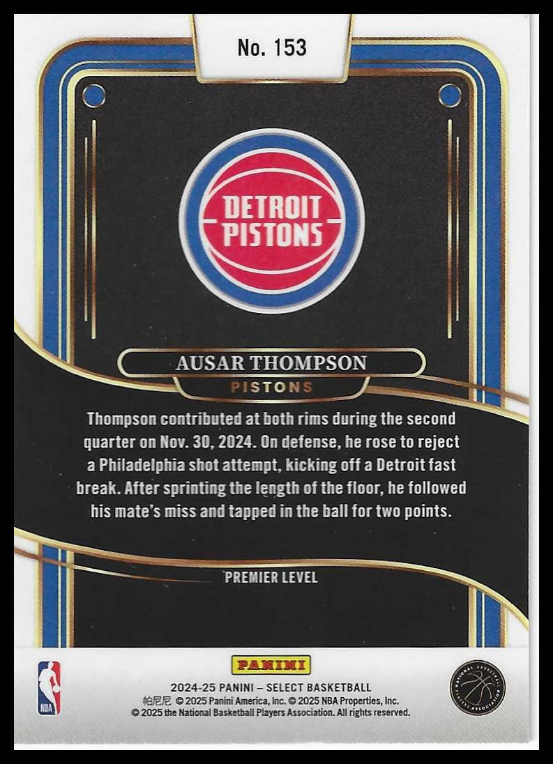 2024-25 Panini Select #153 Ausar Thompson Blue (Retail)