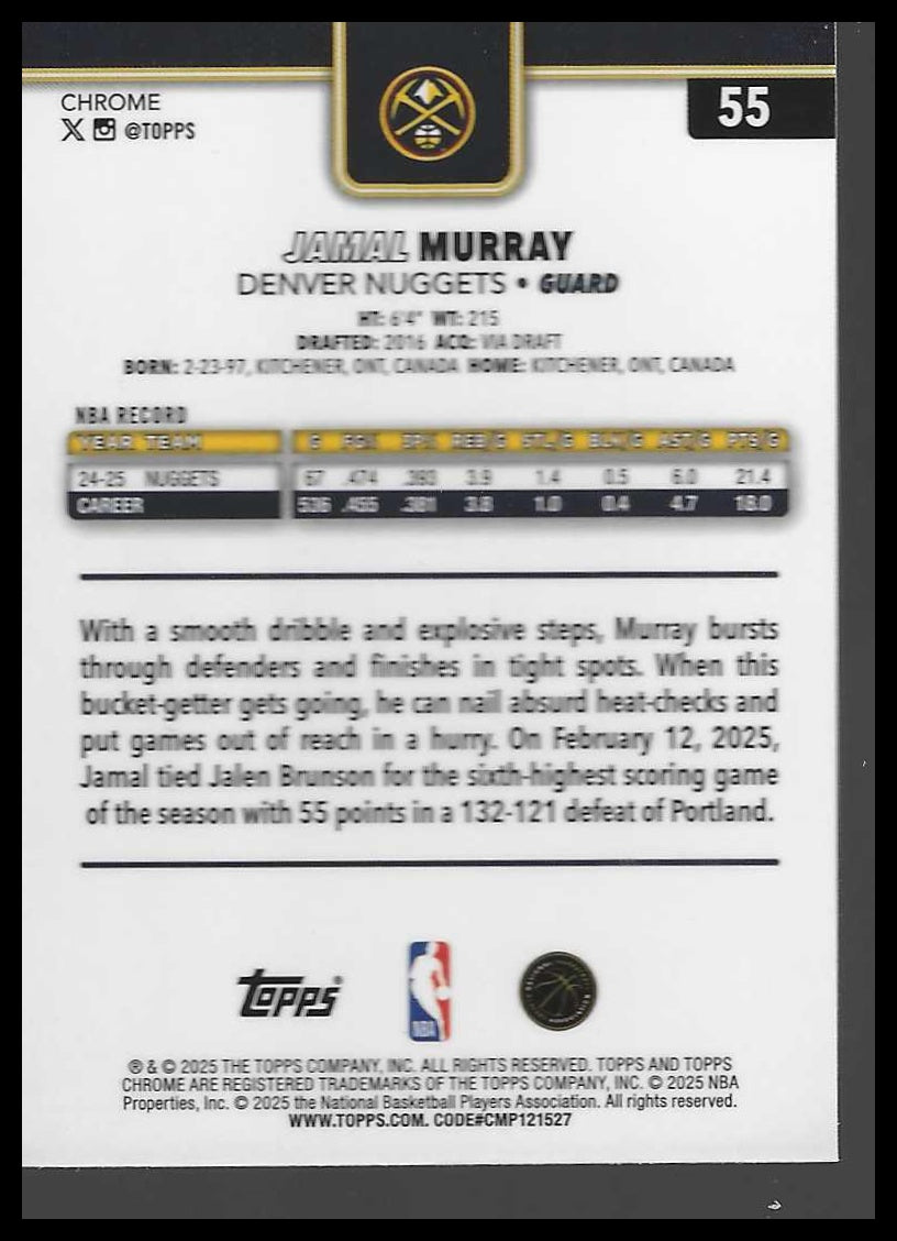 2025-26 Topps Chrome #55 Jamal Murray