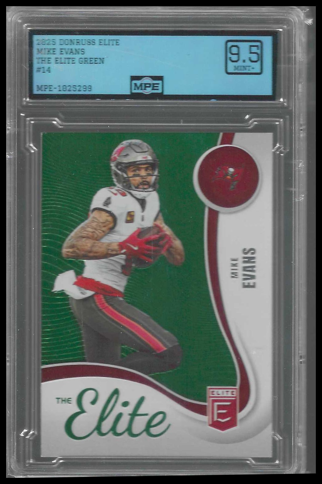 2025 Donruss Elite The Elite Green #14 Mike Evans MPE 9.5