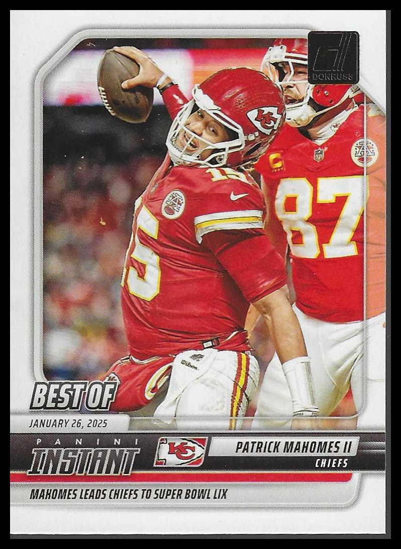 2025 Donruss #INS-PMS Patrick Mahomes II Best of Instant