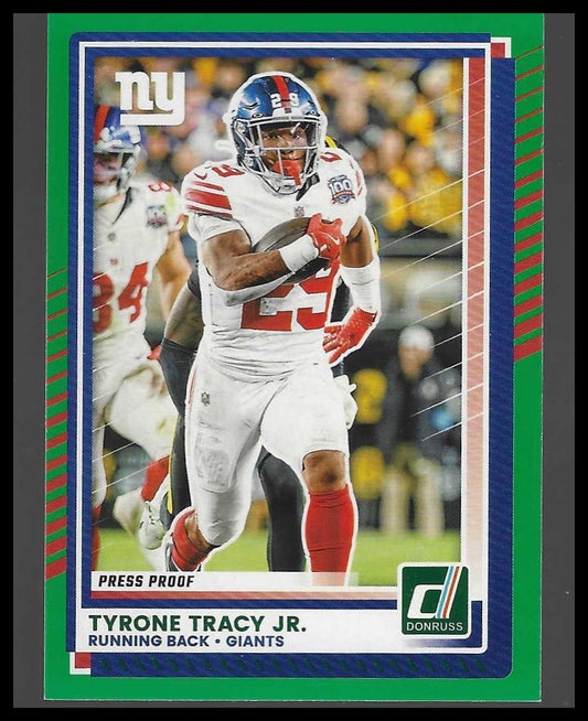 2025 Donruss #5 Tyrone Tracy Jr. Press Proofs Green