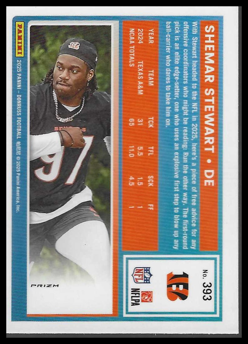 2025 Donruss #393 Shemar Stewart Optic Rated Rookies Preview Red Pandora