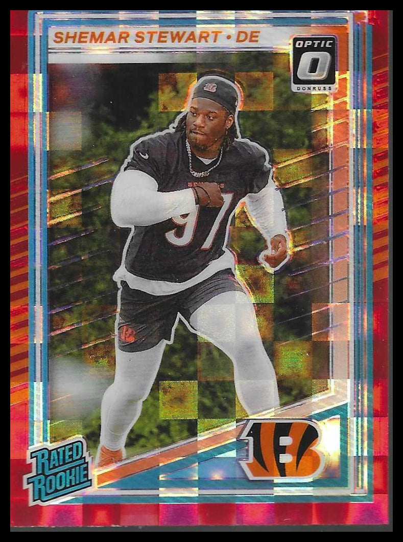 2025 Donruss #393 Shemar Stewart Optic Rated Rookies Preview Red Pandora