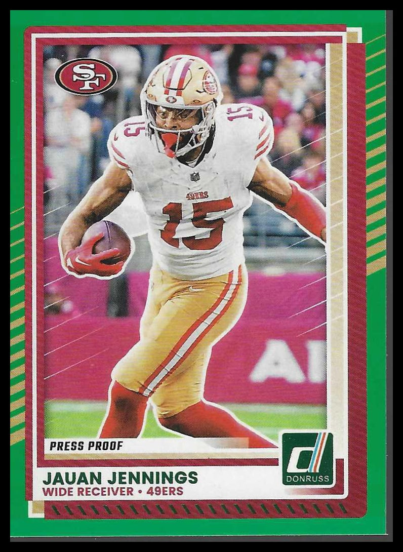 2025 Donruss #291 Jauan Jennings Press Proofs Green