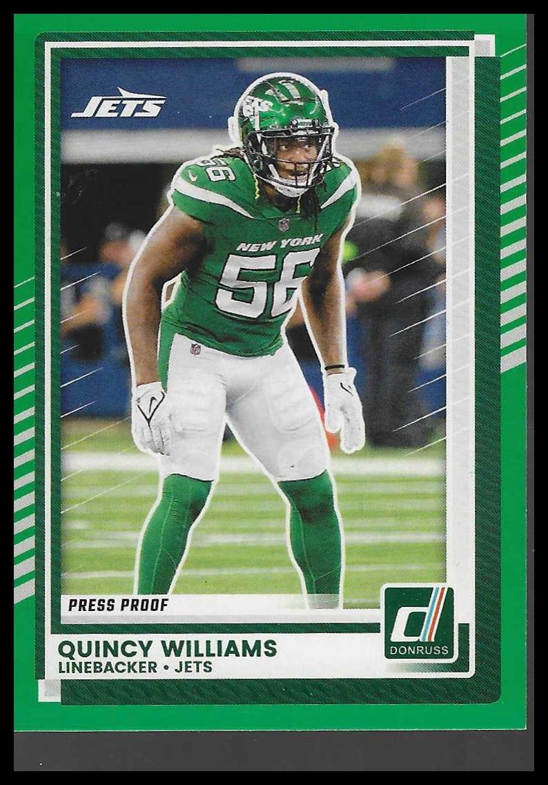 2025 Donruss #157 Quincy Williams Press Proofs Green