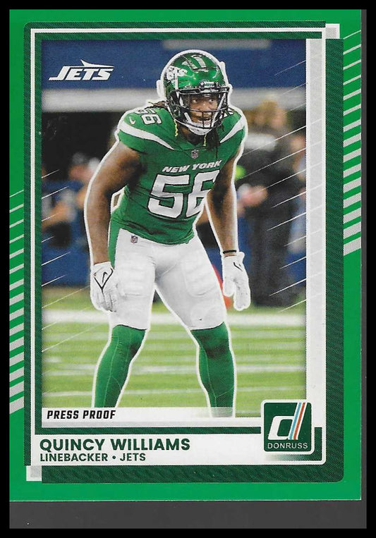 2025 Donruss #157 Quincy Williams Press Proofs Green