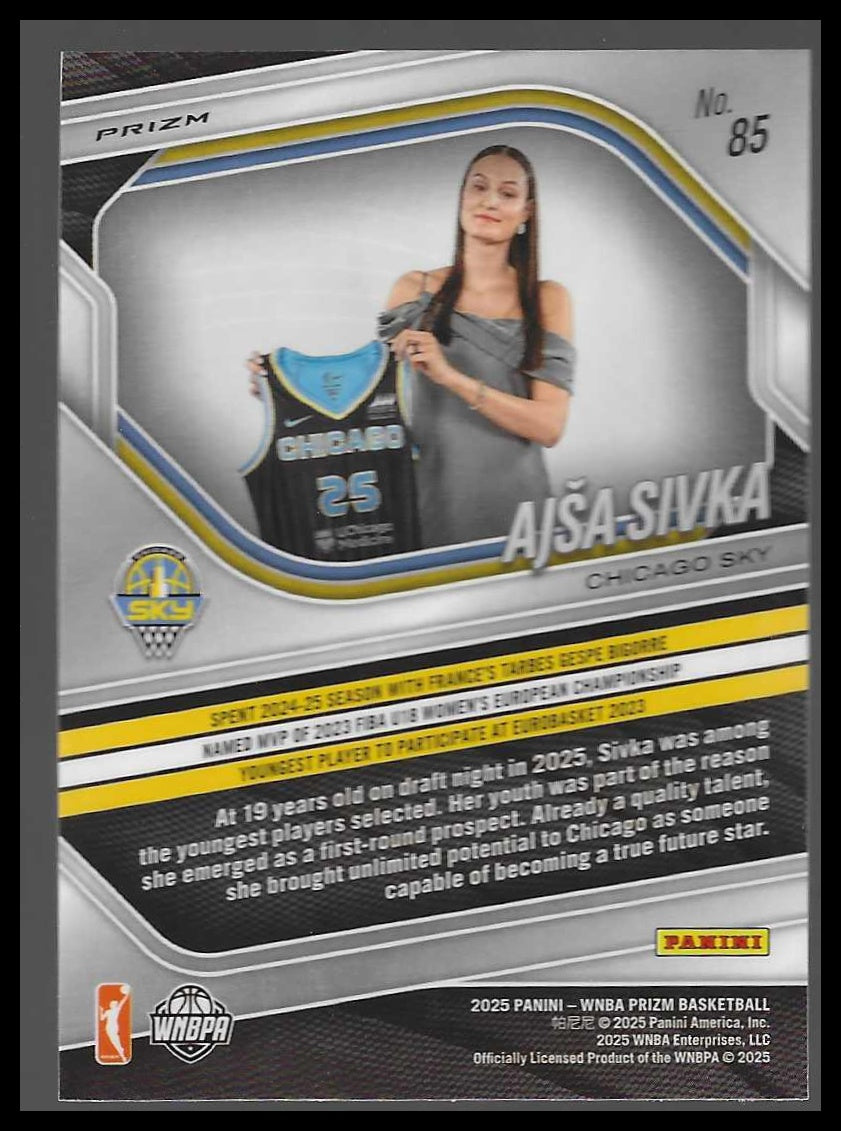 2025 Panini Prizm WNBA #85 Ajsa Sivka Blue Velocity Prizms