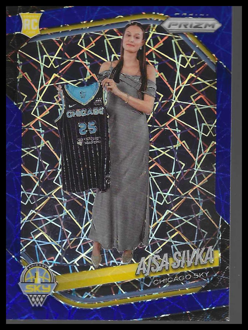 2025 Panini Prizm WNBA #85 Ajsa Sivka Blue Velocity Prizms
