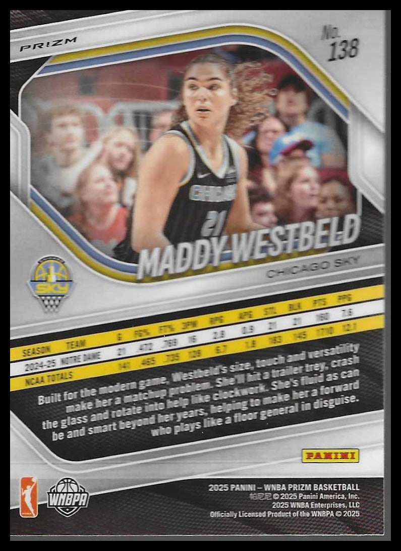 2025 Panini Prizm WNBA #138 Maddy Westbeld Ice Prizms