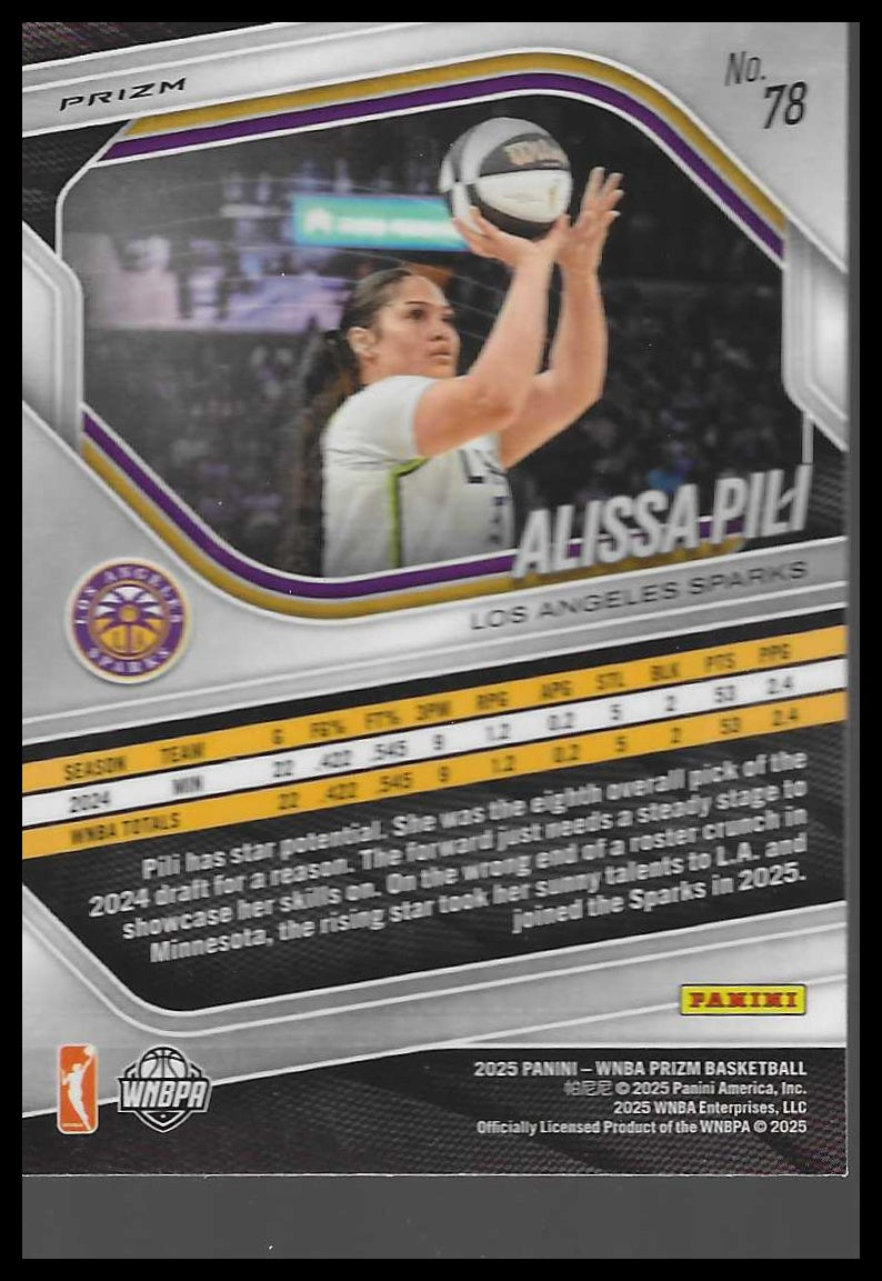2025 Panini Prizm WNBA #78 Alissa Pili Ice Prizms
