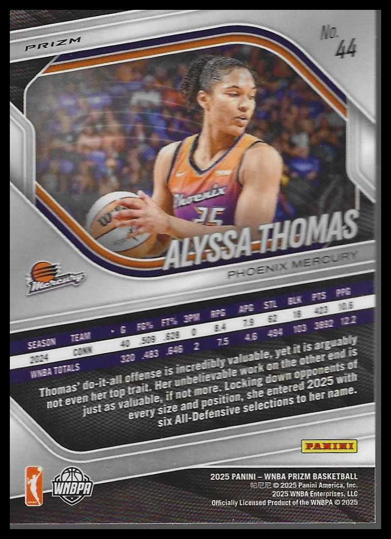 2025 Panini Prizm WNBA #44 Alyssa Thomas Blue Velocity Prizms