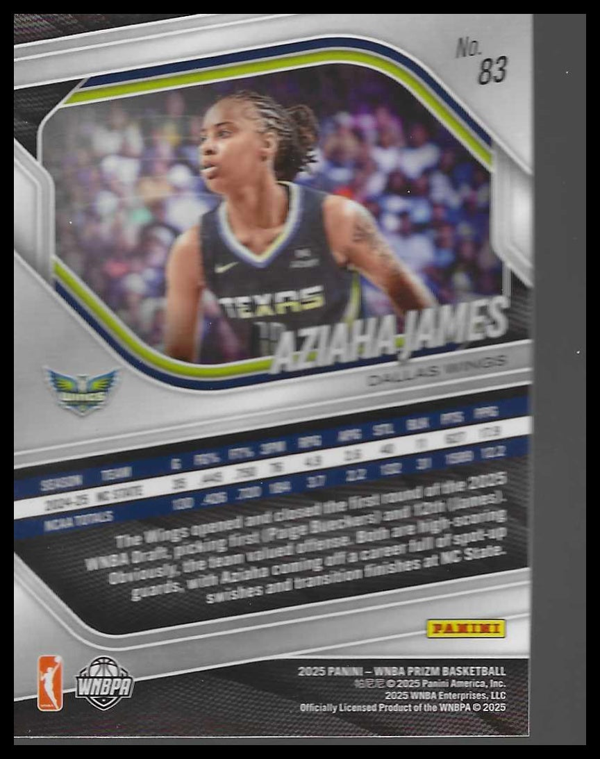 2025 Panini Prizm WNBA #83 Aziaha James