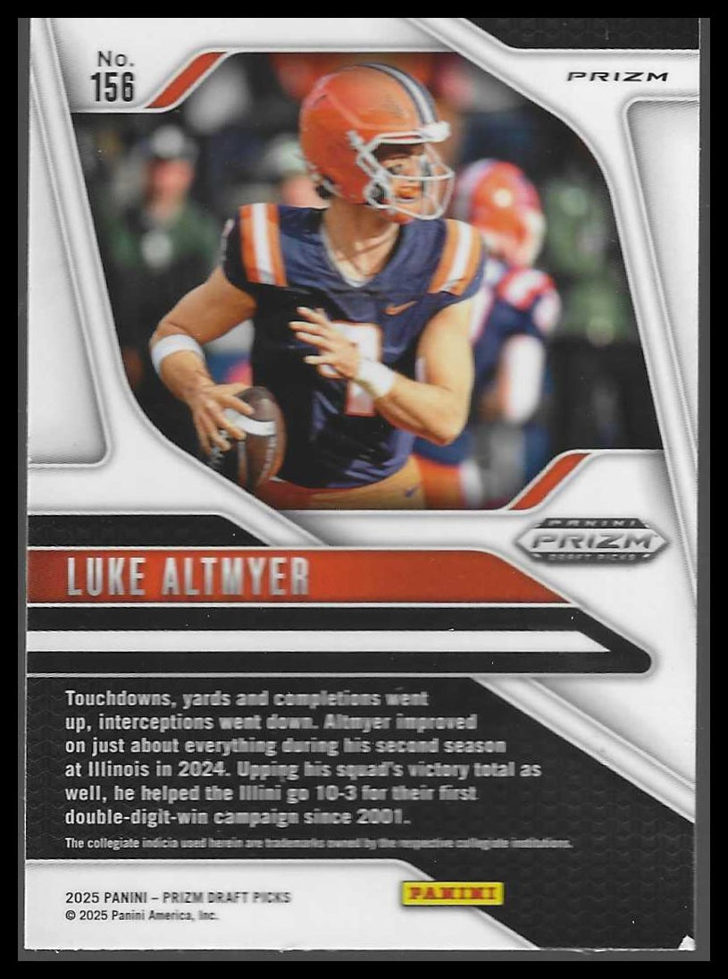 2025 Panini Prizm Draft Picks #156 Luke Altmyer Prizms Gold Ice