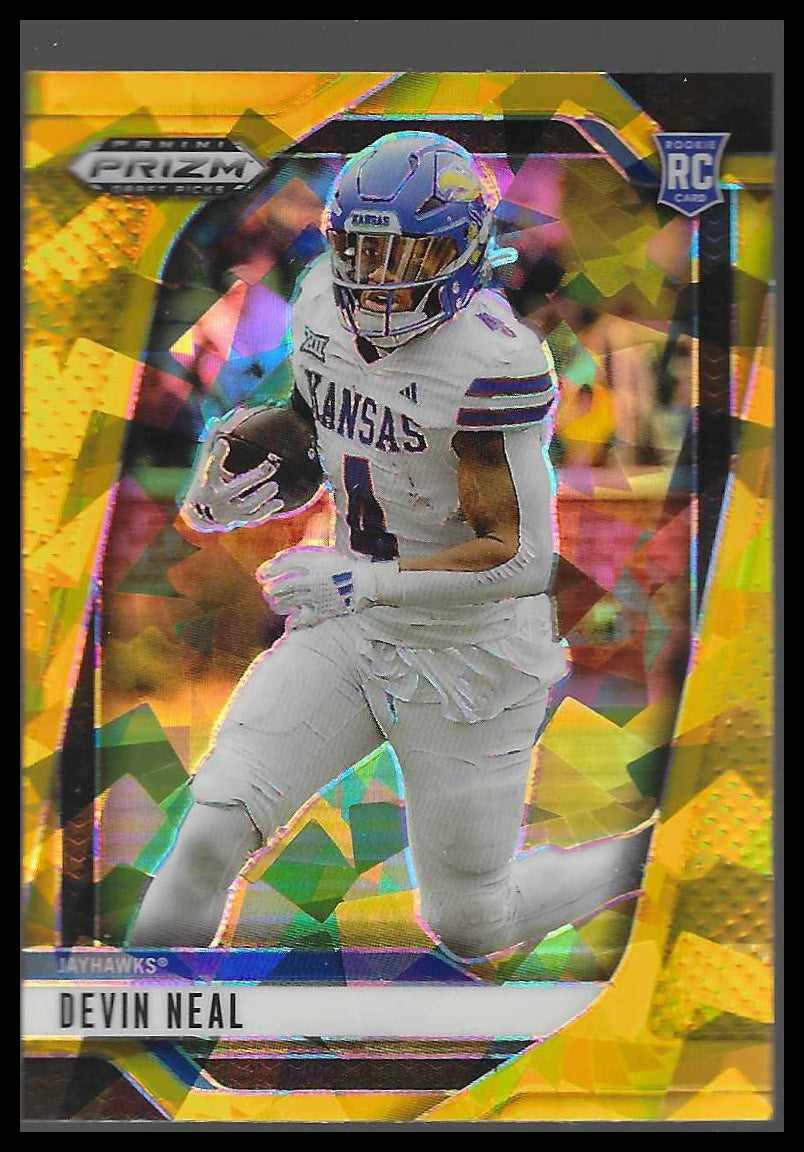 2025 Panini Prizm Draft Picks #43 Devin Neal Prizms Gold Ice