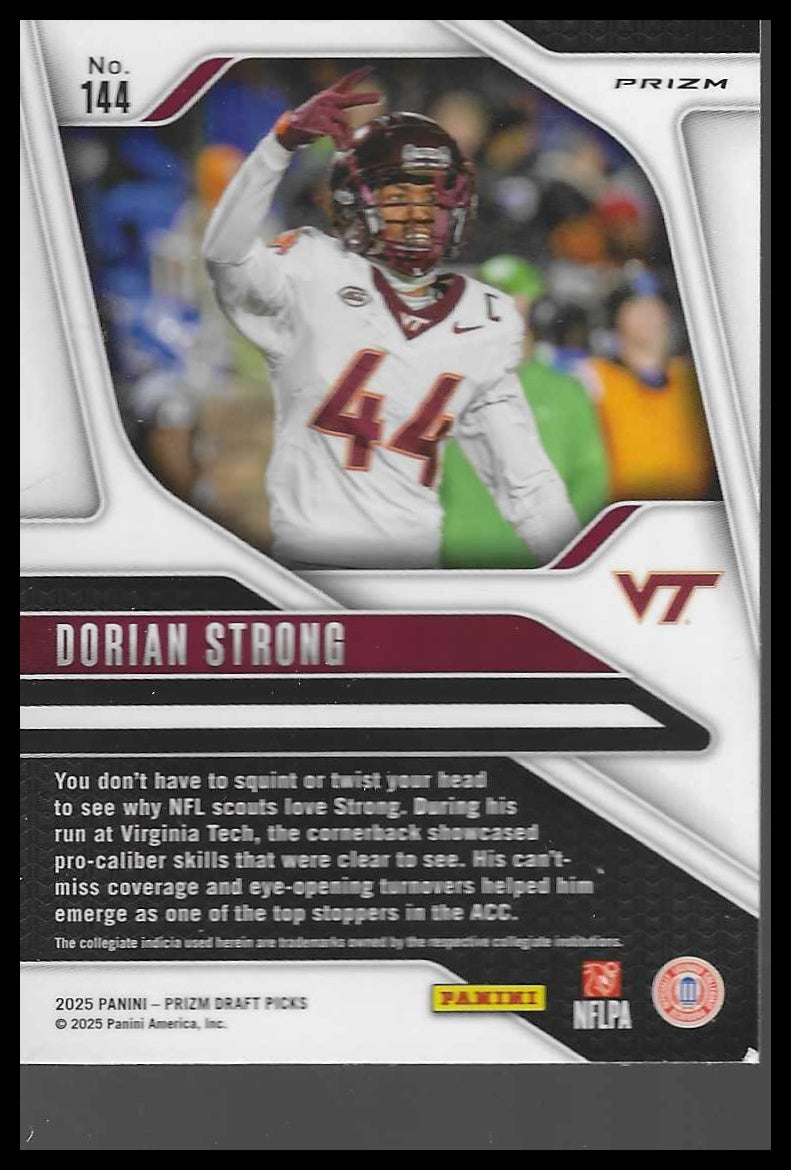 2025 Panini Prizm Draft Picks #144 Dorian Strong Prizms Gold Ice
