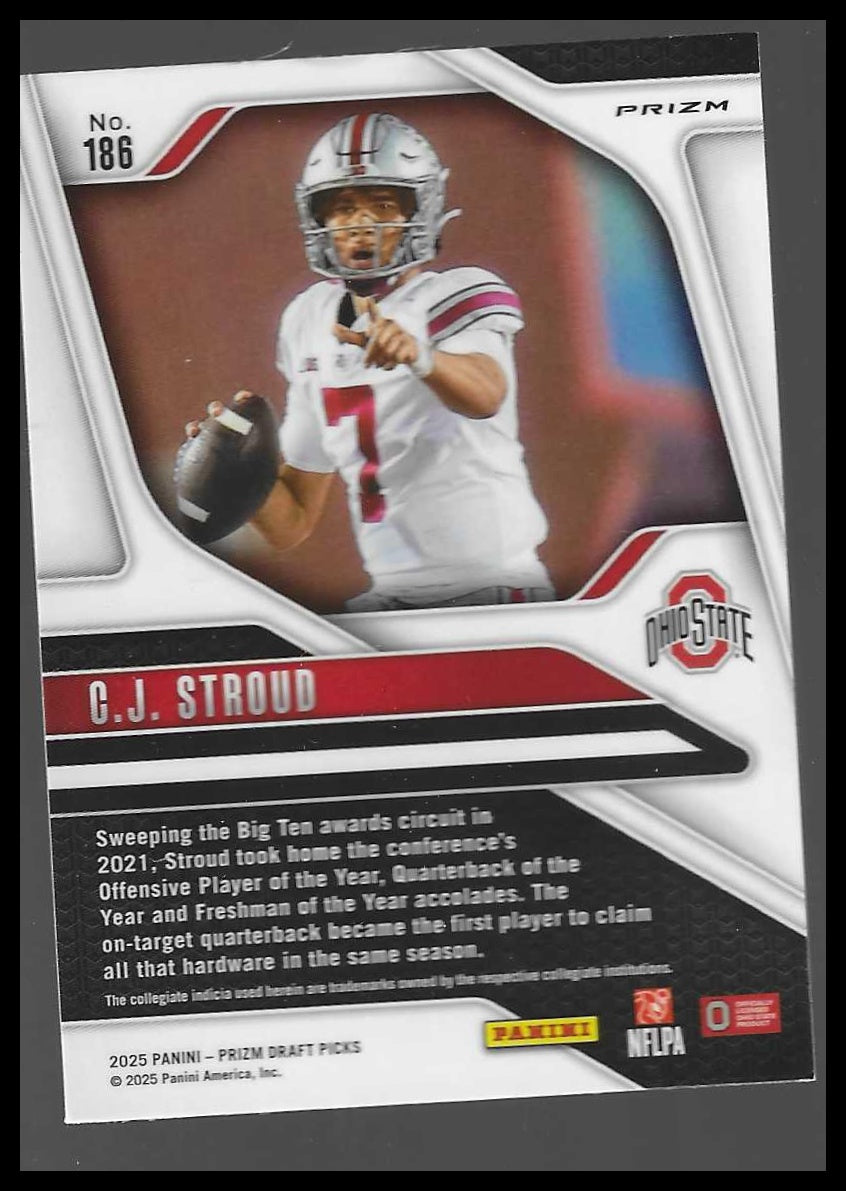2025 Panini Prizm Draft Picks #186 C.J. Stroud Prizms Gold Ice