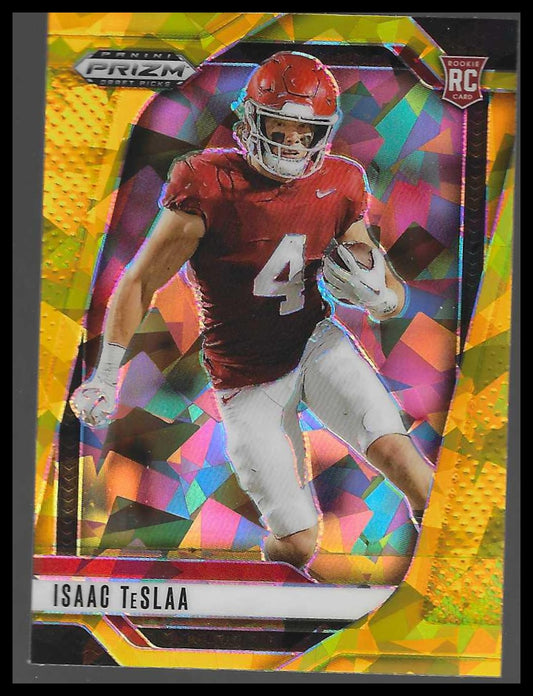 2025 Panini Prizm Draft Picks #129 Isaac TeSlaa Prizms Gold Ice