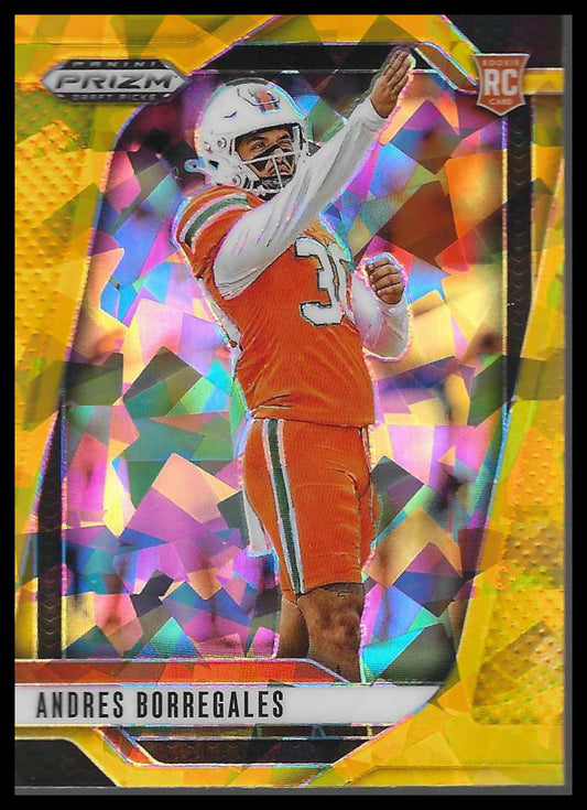 2025 Panini Prizm Draft Picks #56 Andres Borregales Prizms Gold Ice