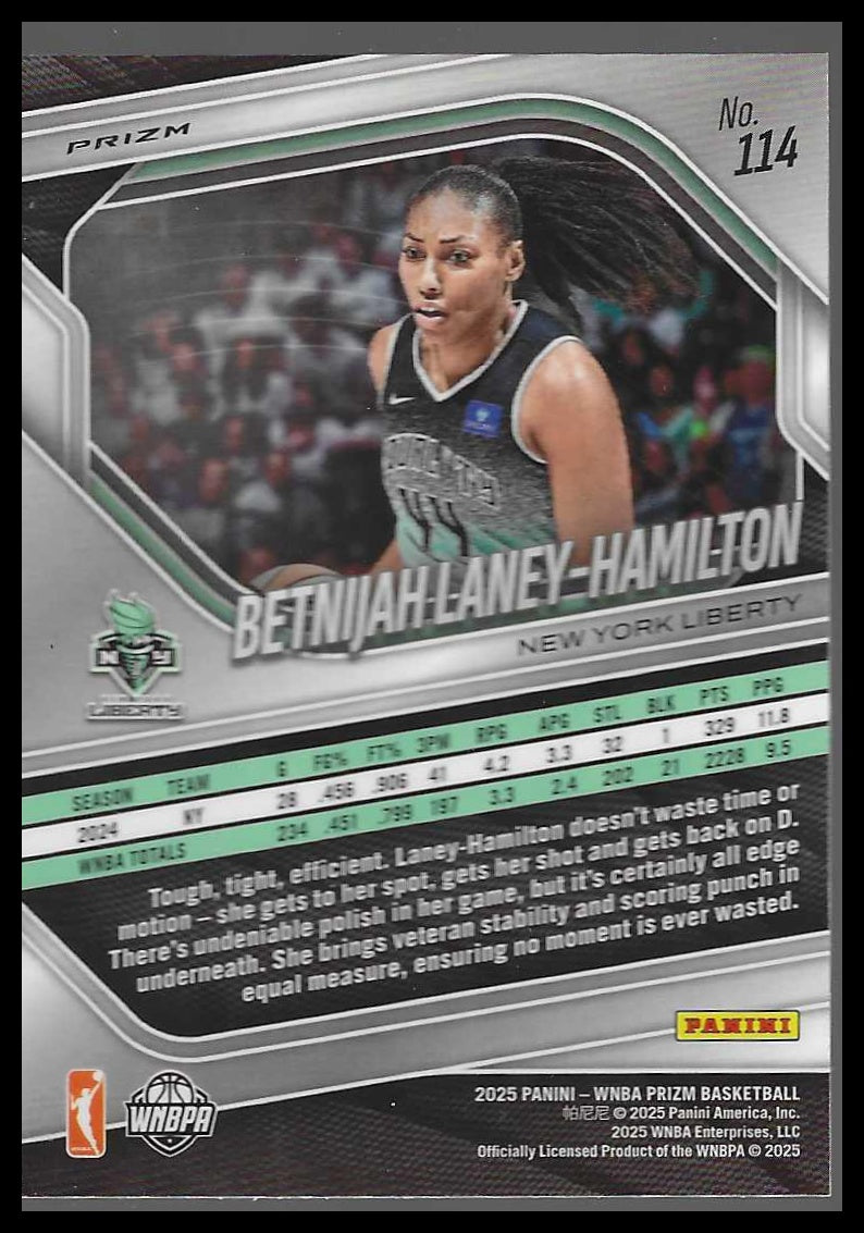 2025 Panini Prizm WNBA #114 Betnijah Laney-Hamilton Ice Prizms