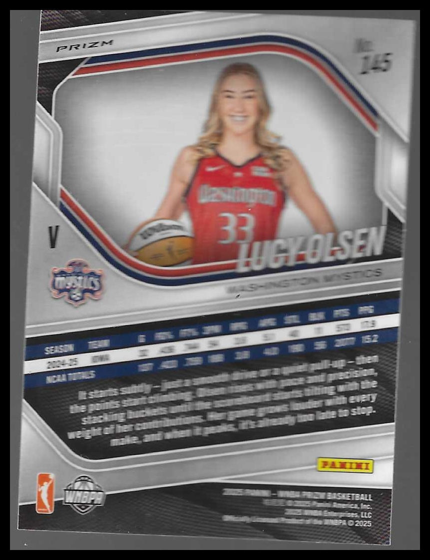 2025 Panini Prizm WNBA #145 Lucy Olsen Silver Prizms