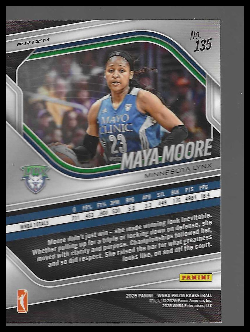 2025 Panini Prizm WNBA #135 Maya Moore Silver Prizms