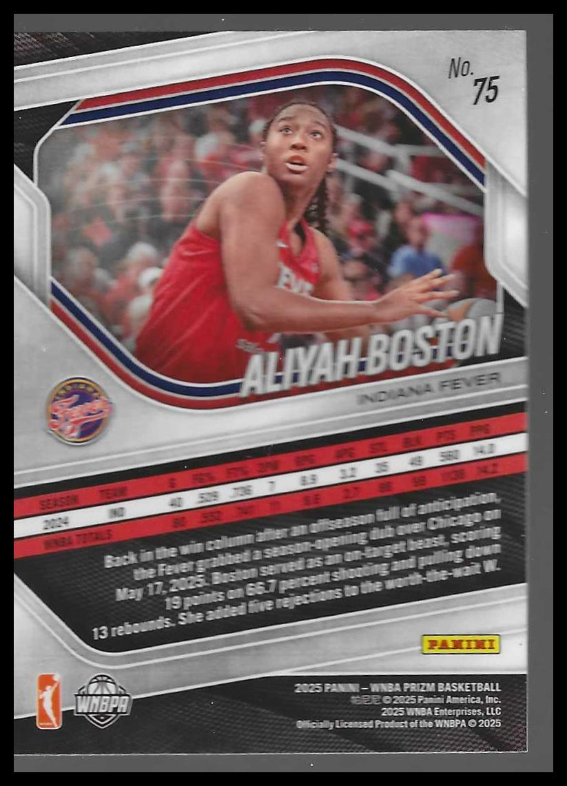 2025 Panini Prizm WNBA #75 Aliyah Boston