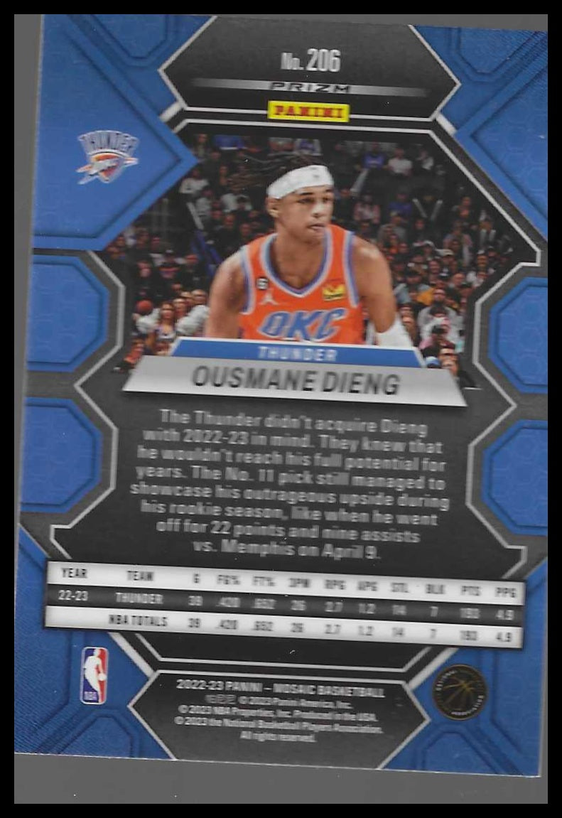 2022-23 Panini Mosaic #206 Ousmane Dieng Green