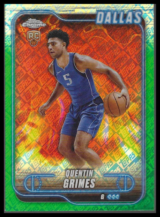 2024-25 Topps Chrome #163 Quentin Grimes Green Topps Logo Refractor