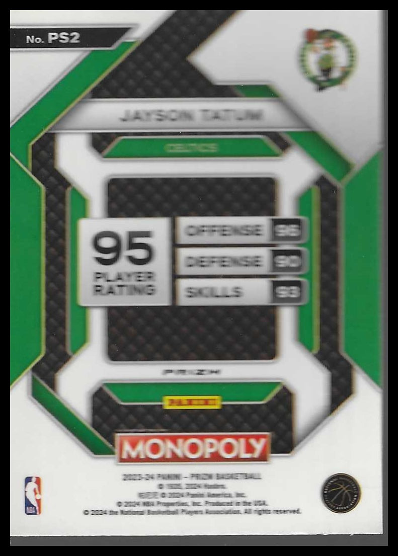 2023-24 Panini Prizm Monopoly #PS2 Jayson Tatum All-Star Monopoly Red Pattern