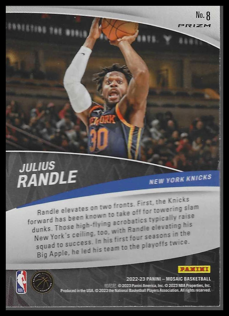 2022-23 Panini Mosaic #8 Julius Randle Elevate Mosaic Green