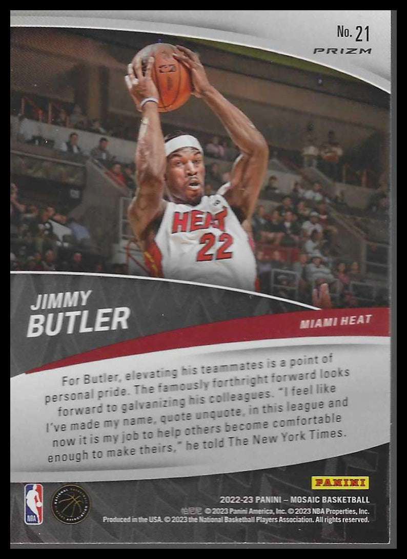 2022-23 Panini Mosaic #21 Jimmy Butler Elevate Mosaic Green