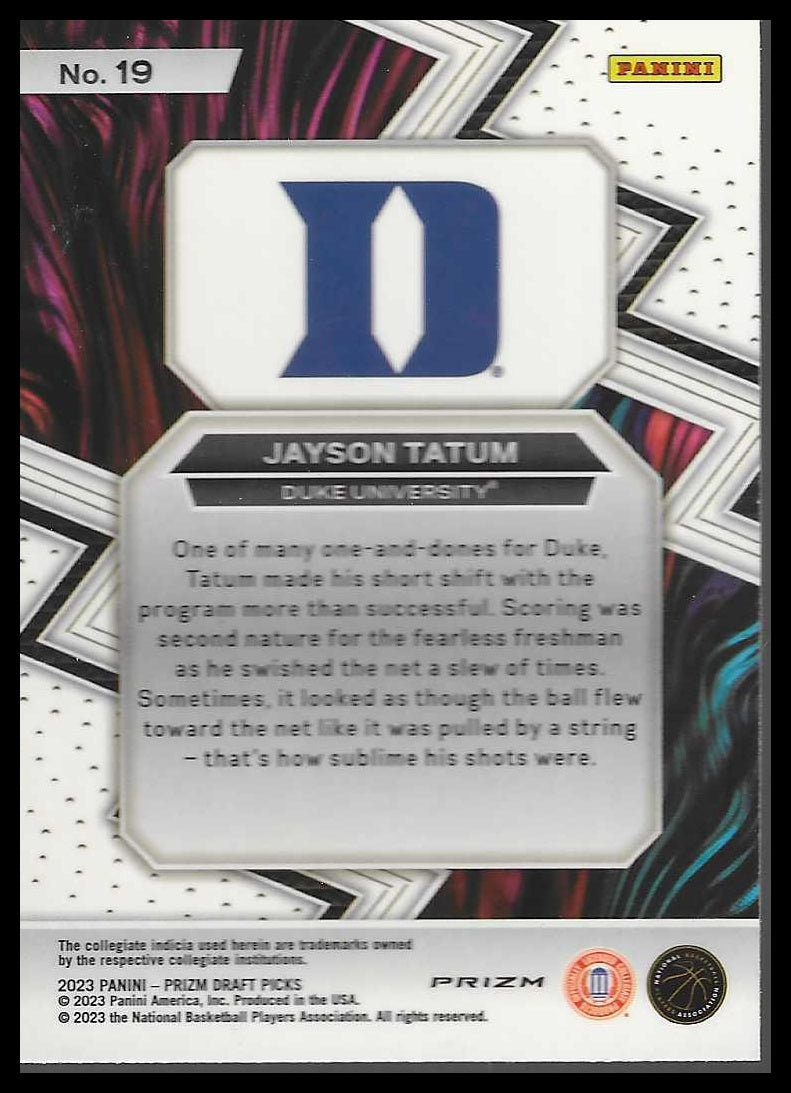 2023 Panini Prizm Draft Picks #19 Jayson Tatum Fearless Red Ice