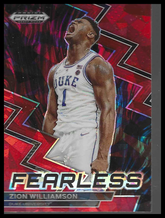 2023 Panini Prizm Draft Picks #18 Zion Williamson Fearless Red Ice