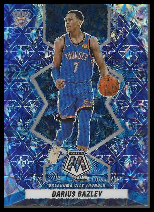 2021-22 Panini Mosaic #198 Darius Bazley NBA 75th Anniversary Blue SSP