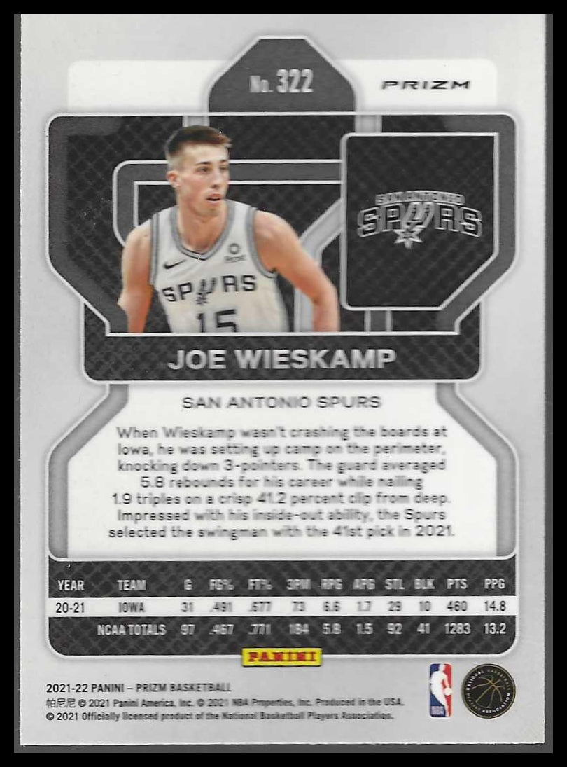 2021-22 Panini Prizm #322 Joe Wieskamp Red White and Blue