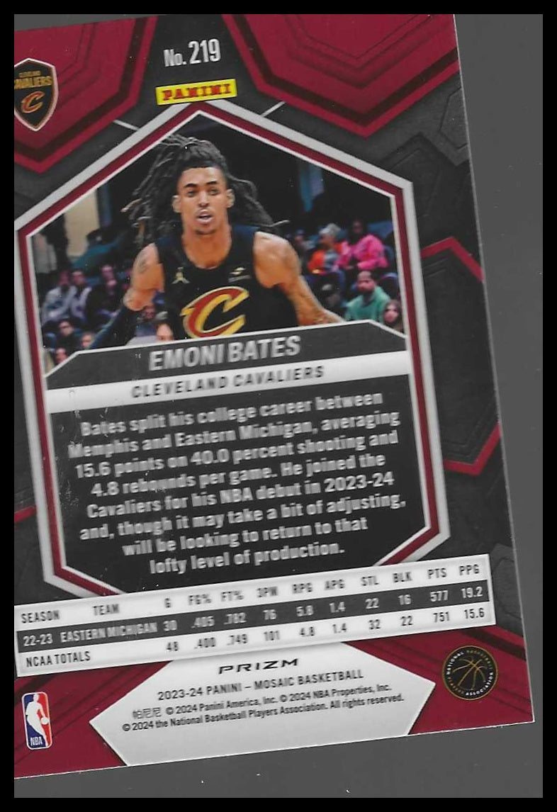 2023-24 Panini Mosaic #219 Emoni Bates Green