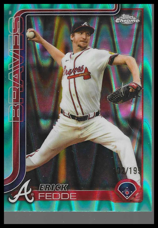 2025 Topps Chrome Update #USC89 Erick Fedde Aqua Wave Refractors #/199