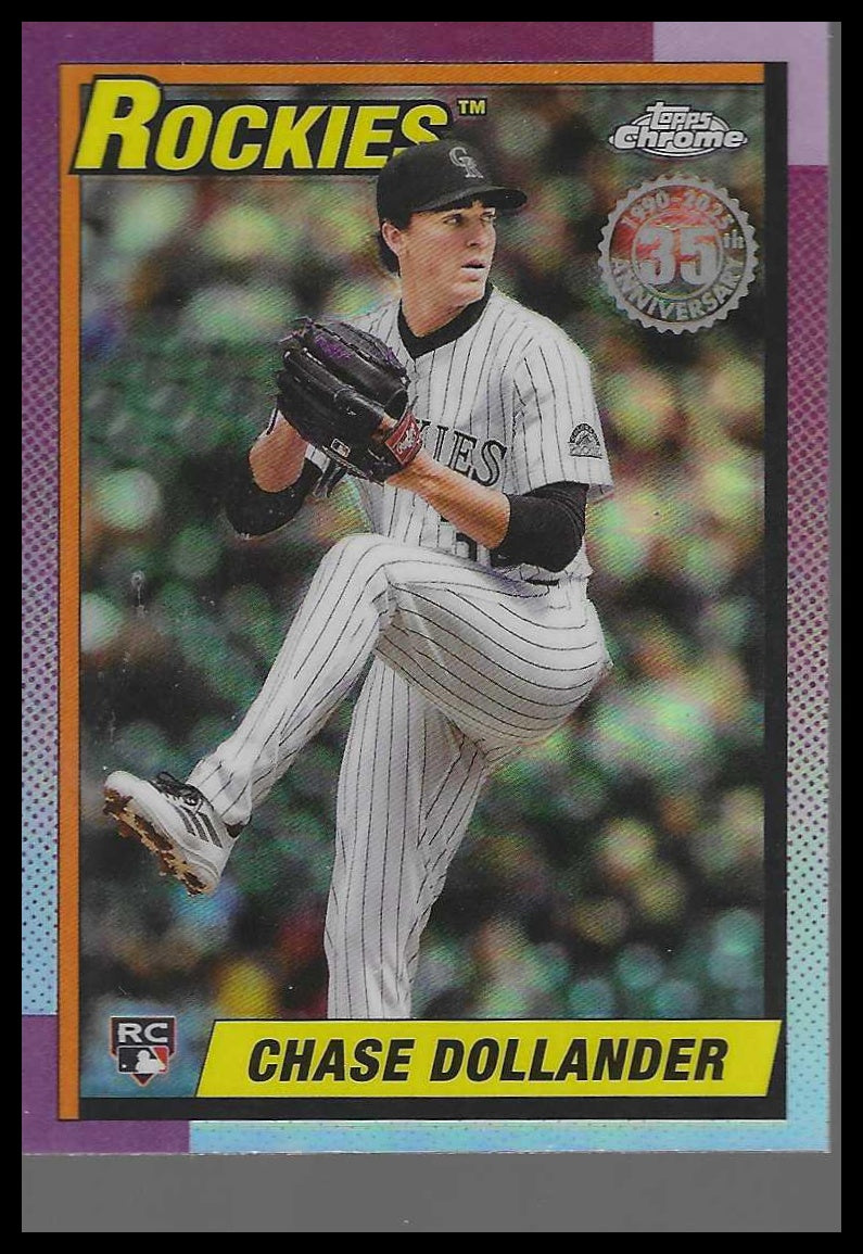 2025 Topps Chrome Update #90CU-16 Chase Dollander 1990 Topps Chrome