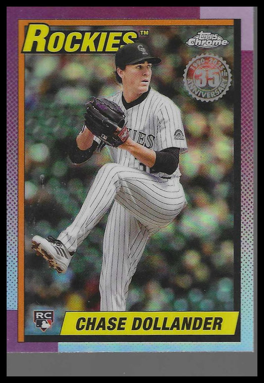 2025 Topps Chrome Update #90CU-16 Chase Dollander 1990 Topps Chrome