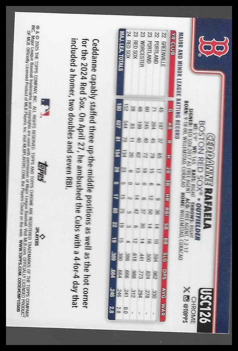 2025 Topps Chrome Update #USC126 Ceddanne Rafaela RayWave Refractor