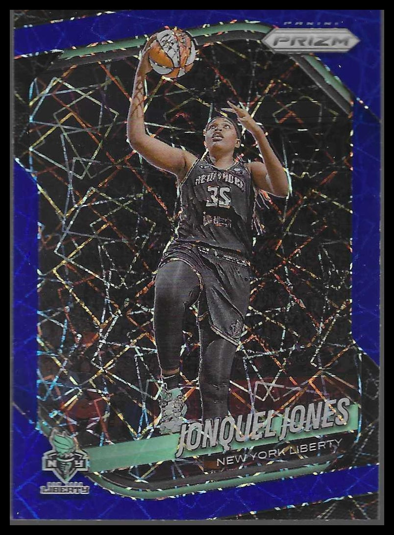 2025 Panini Prizm WNBA #52 Jonquel Jones Blue Velocity Prizms